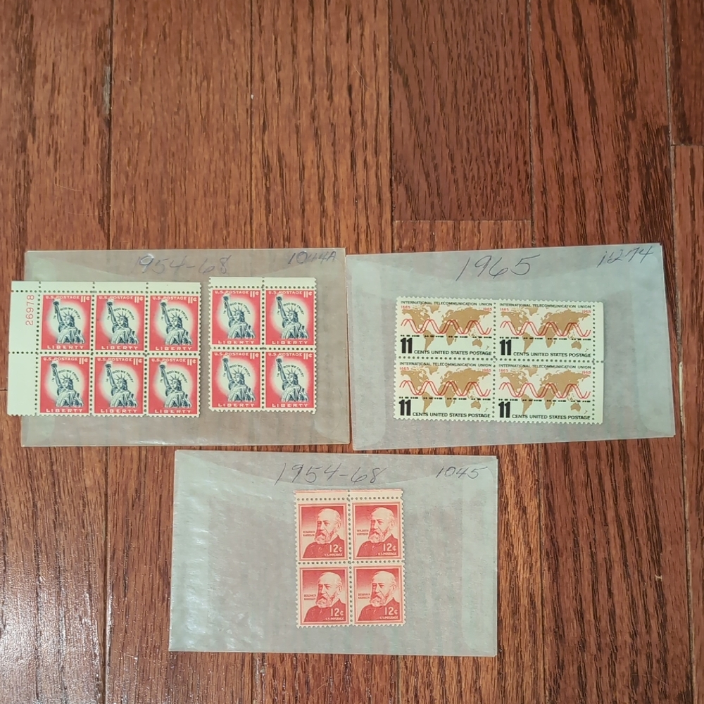 U.S. Postage 11 + 12 Cent Stamps Liberty International Tele Benjamin Harrison